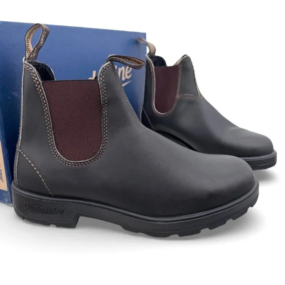 Blundstone 500 Stout Brown Leather Chelsea Boot AU 7.5